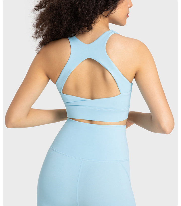 High U-Neck Stretch Backless Sports Bra - Sports Wear