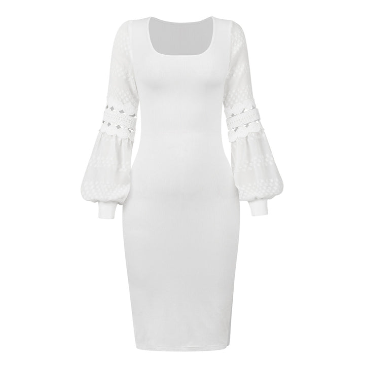 Cutout Ballon Sleeve Slit Mini Dress