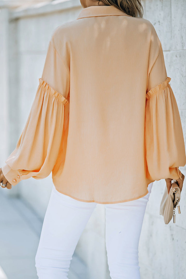 Ruffled Patchwork Loose Shirt