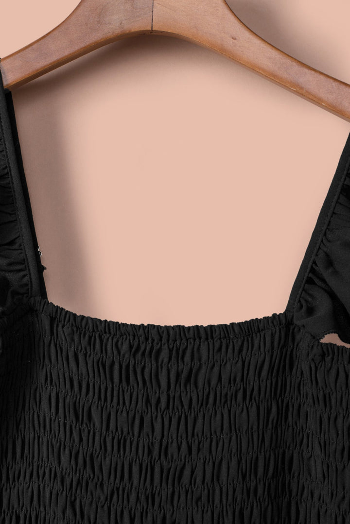 Flutter Sleeve Smocked Wide Leg Jumpsuit