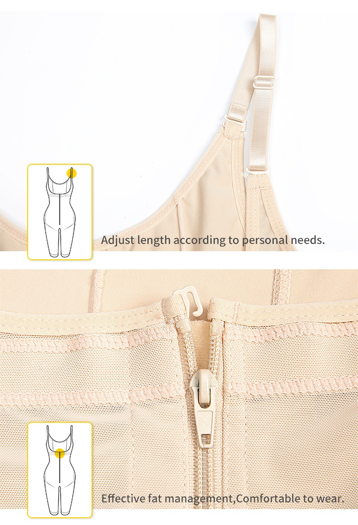 Plus Size 1-Hook Zipper Suspender Full Body Shaper