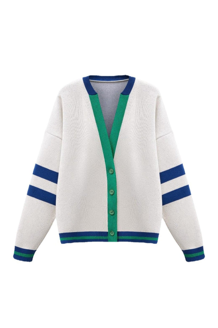 Deep V Long Sleeve Button Down Sweater Cardigans