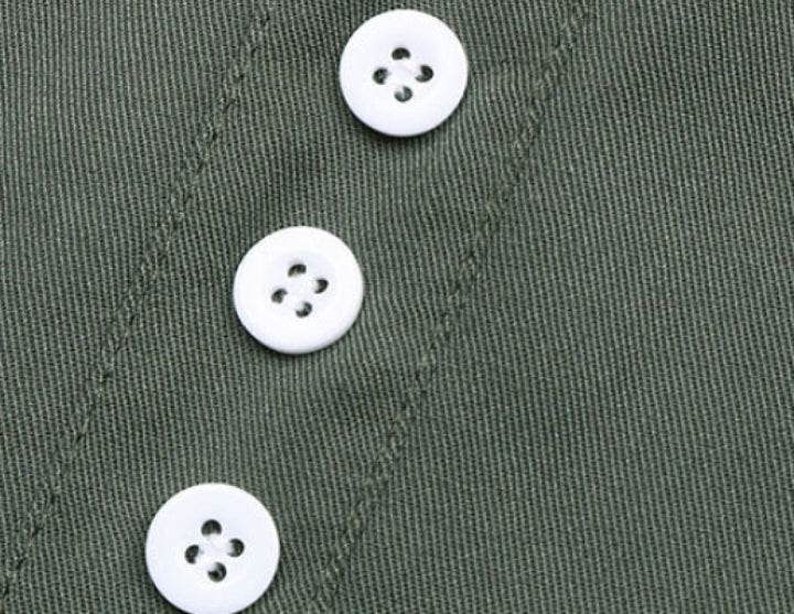 Solid Buttoned A-line Mini Dress