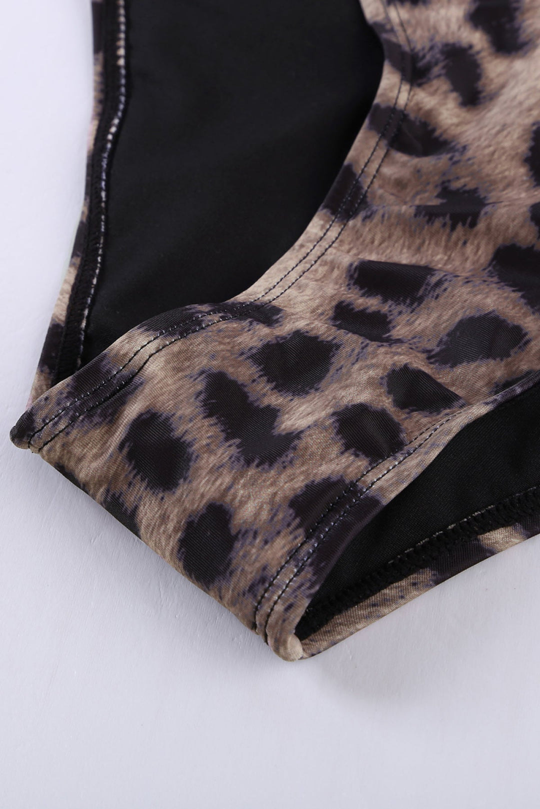 Leopard Print Zipper Cut-Out Swimsuit