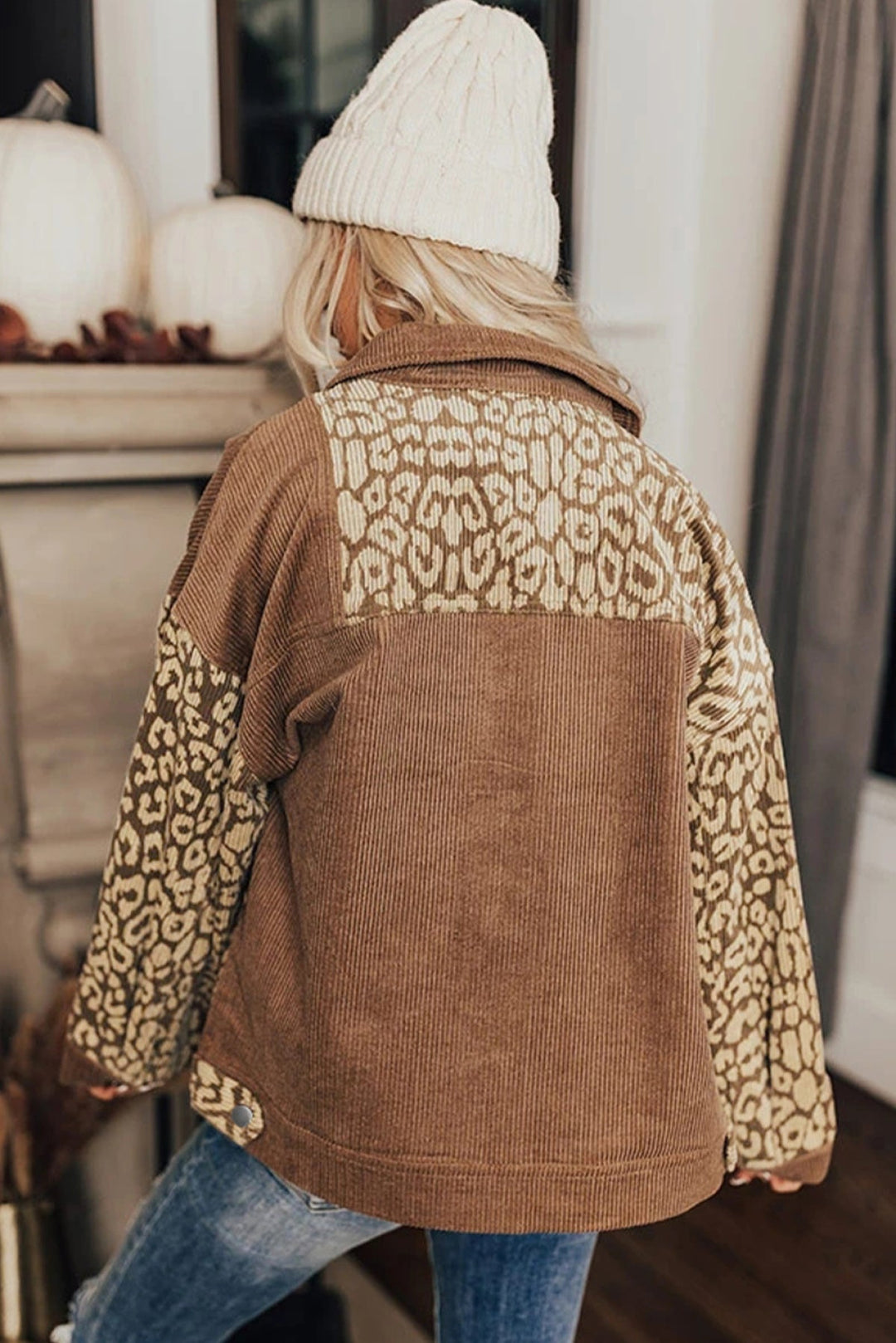Leopard Corduroy Jacket