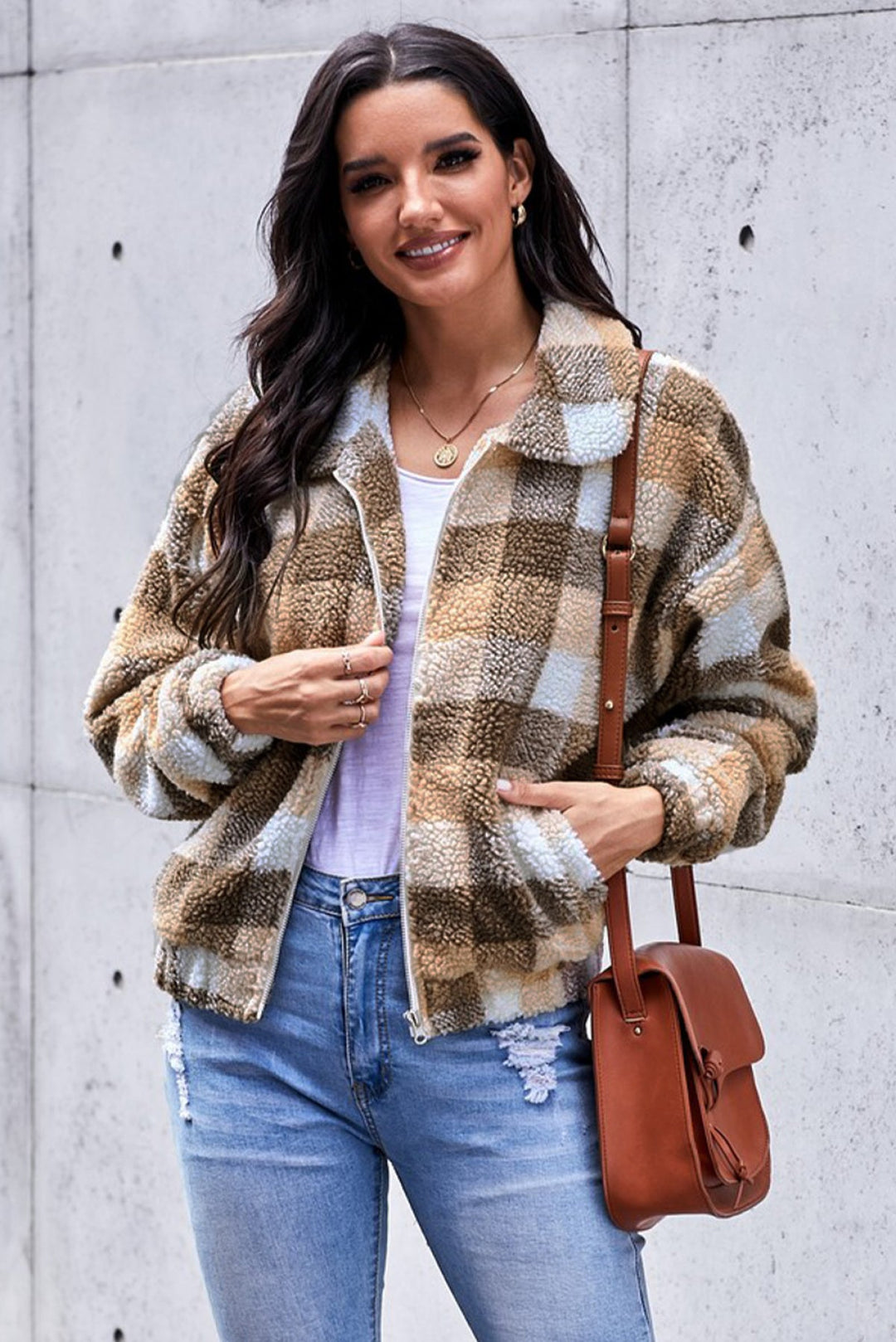 Leopard Print Sherpa Jacket Coat