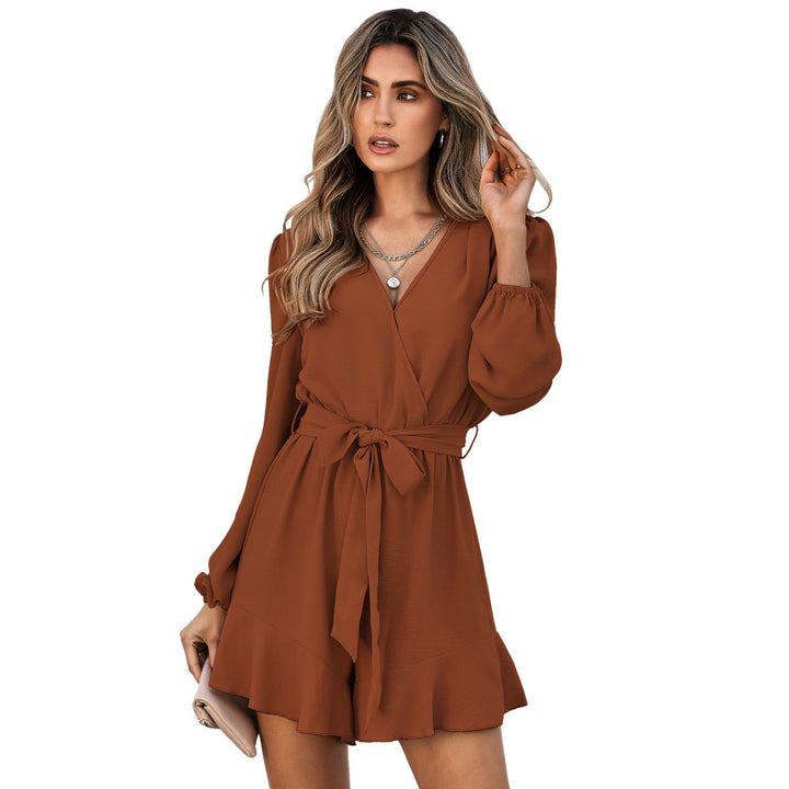 Surplice Neckline Dress - Mini Dress
