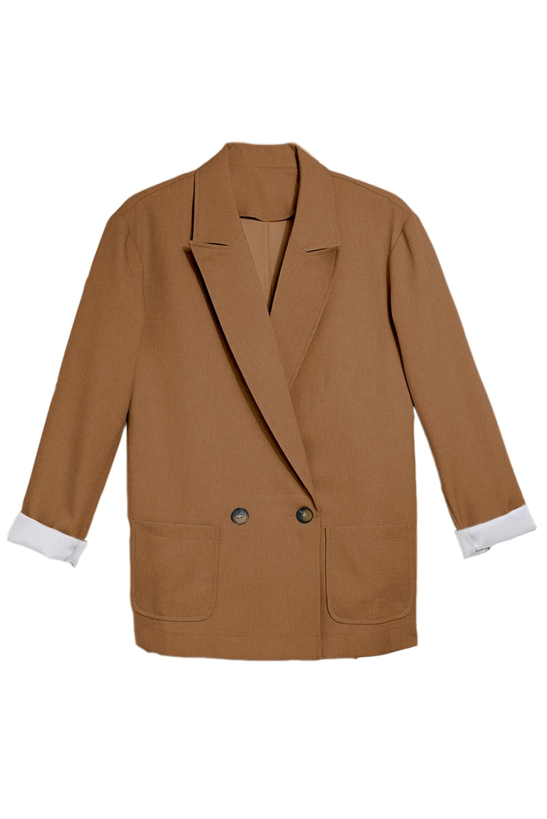 Buttoned Lapel Collar Blazer
