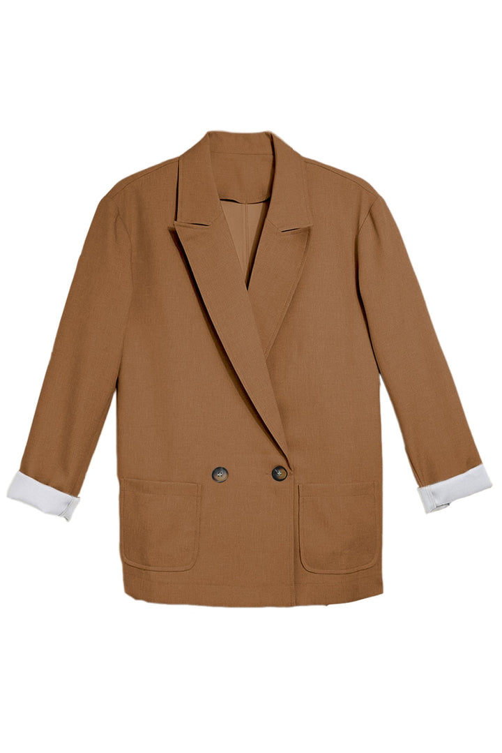 Buttoned Lapel Collar Blazer