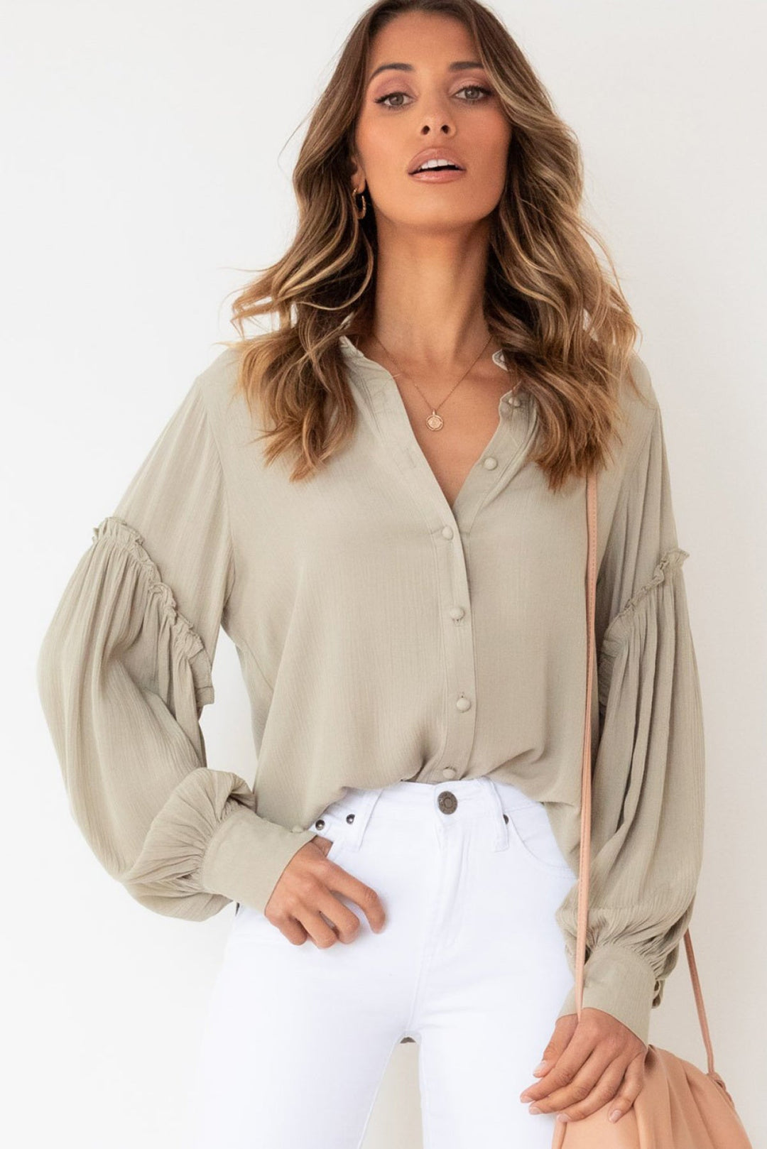 Ruffled Patchwork Loose Shirt