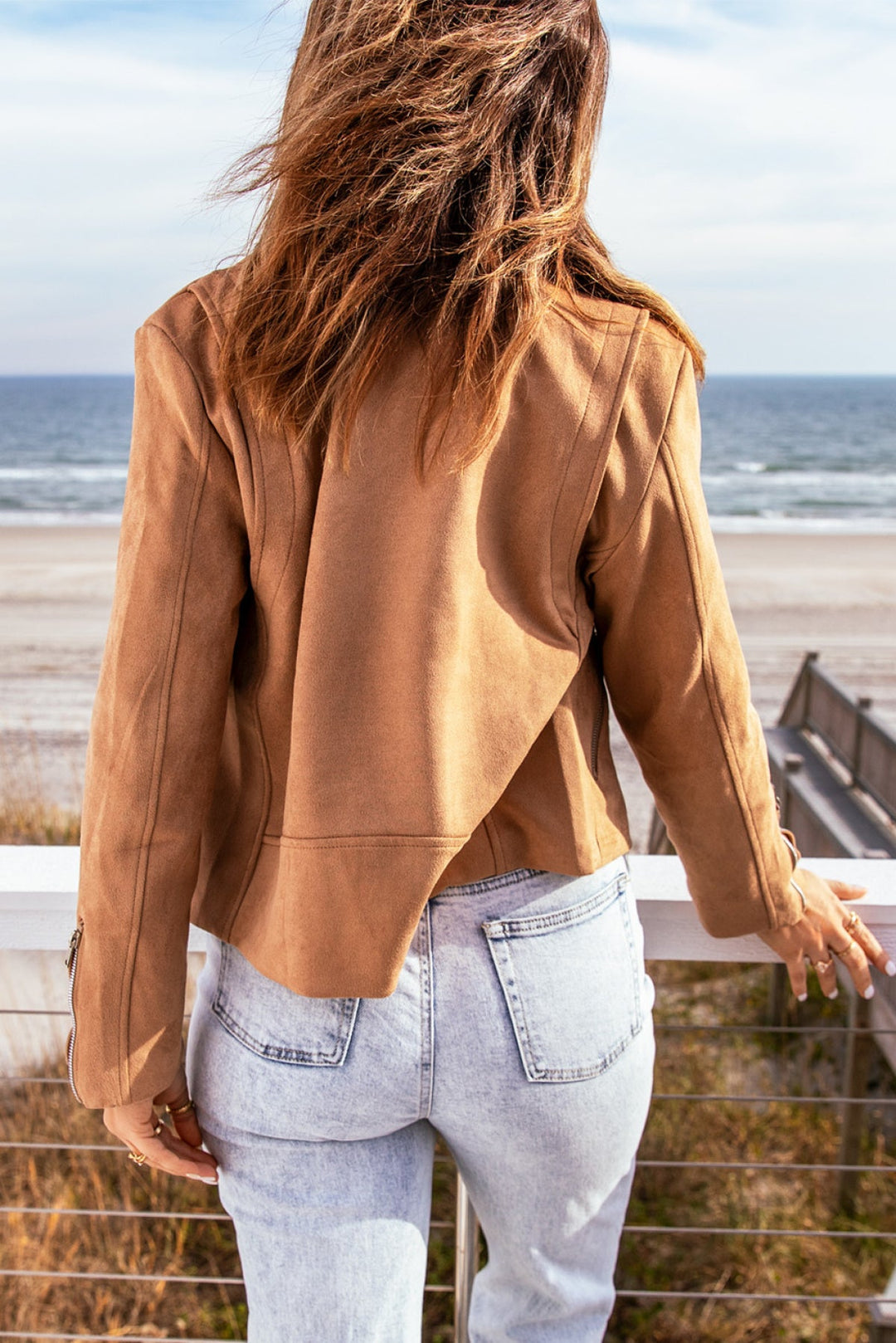 Zipped Notch Short Jacket