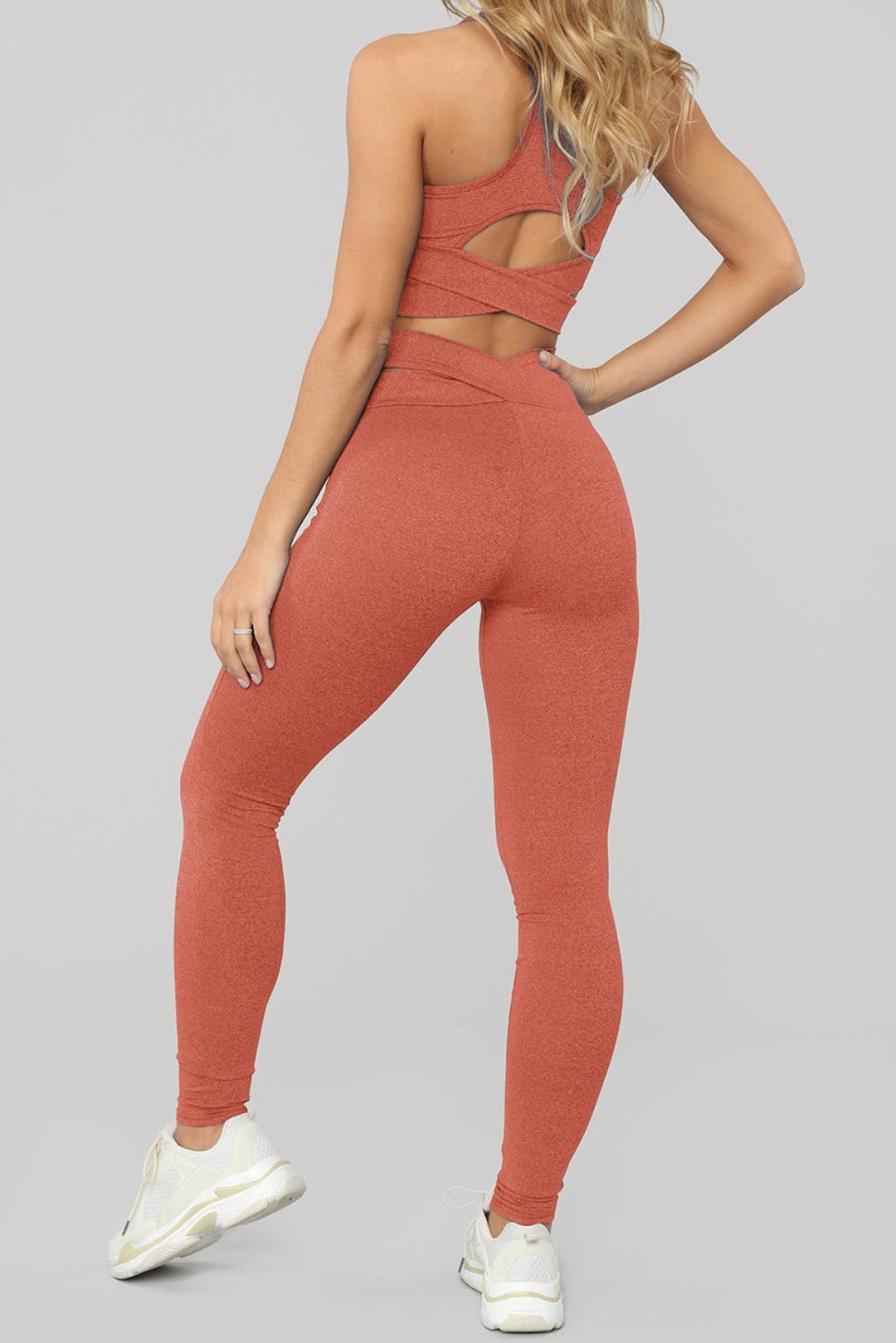 Crisscross Sports Bra And Leggings Set