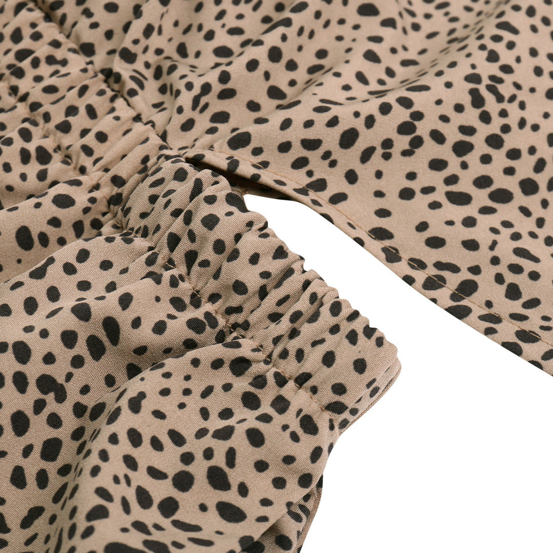 Flare Sleeve Leopard Jumpsuit
