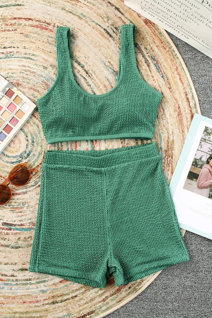 Active Textured Sports Bra & Shorts Set