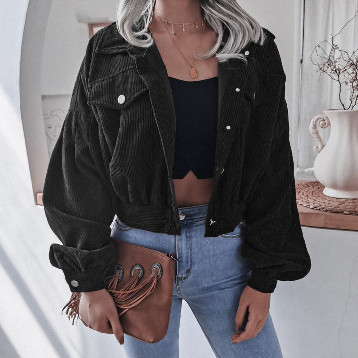 Casual Balloon Long-Sleeved Corduroy Jacket