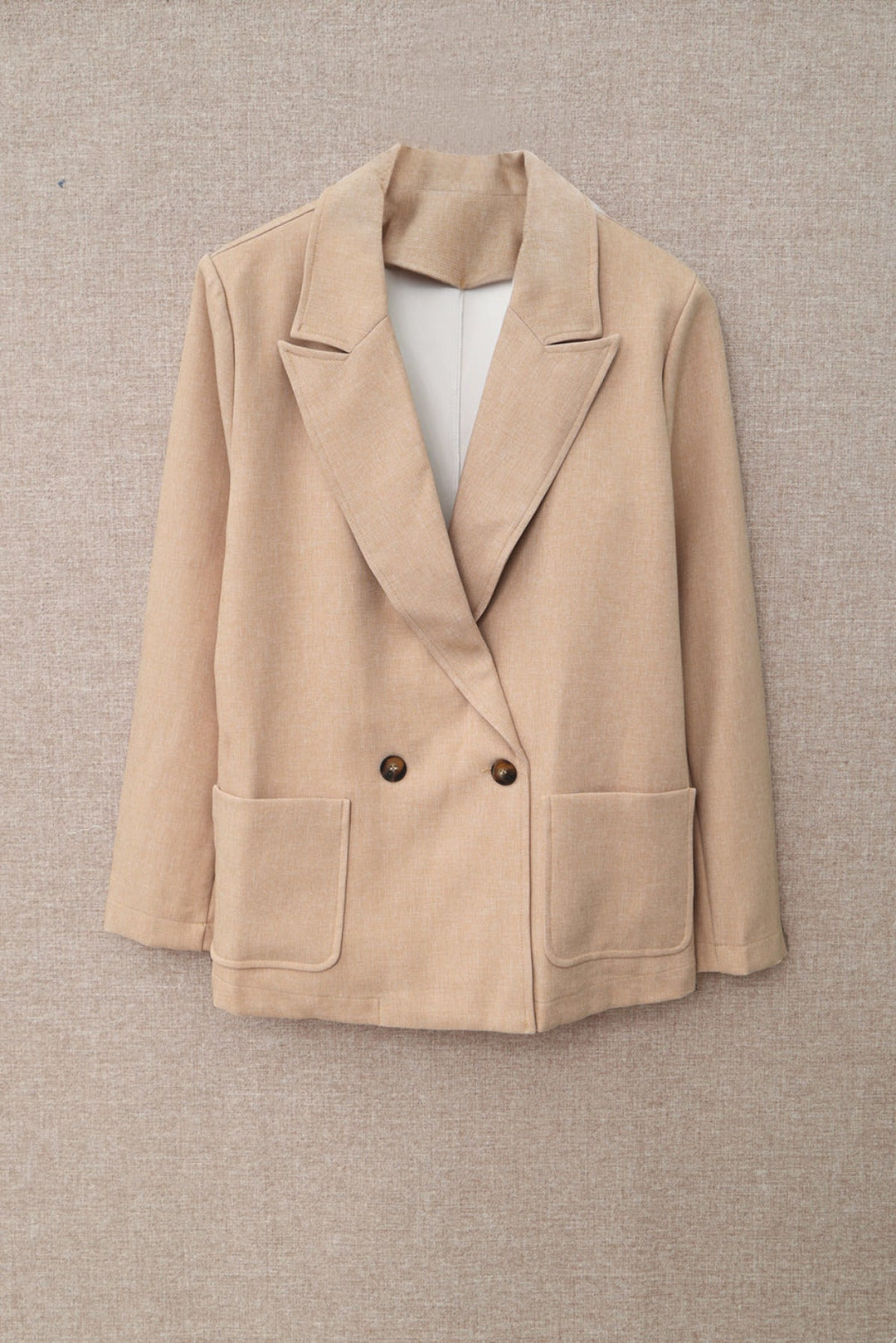Buttoned Lapel Collar Blazer