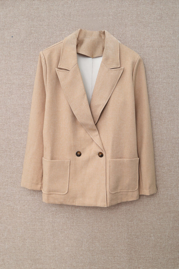 Buttoned Lapel Collar Blazer