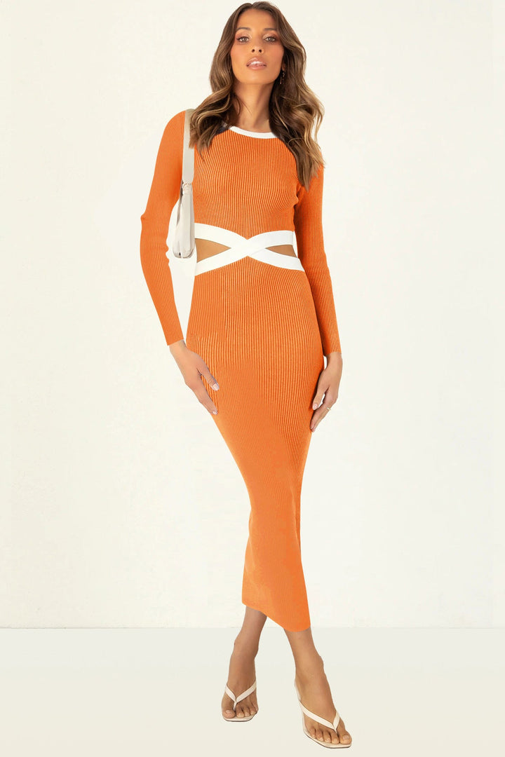 Colorblock Maxi Tube Dress