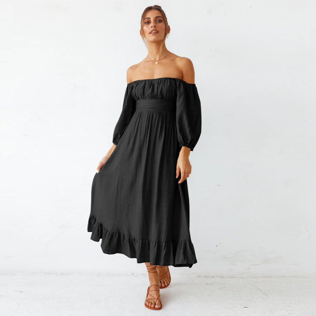 Puff Sleeve Pleated Dress