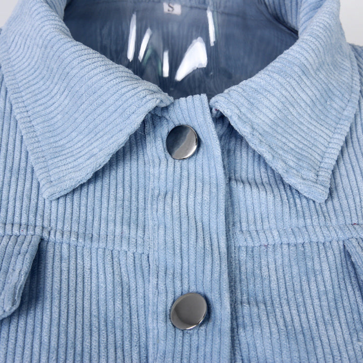 Casual Balloon Long-Sleeved Corduroy Jacket