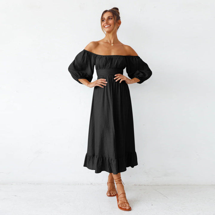 Puff Sleeve Pleated Dress