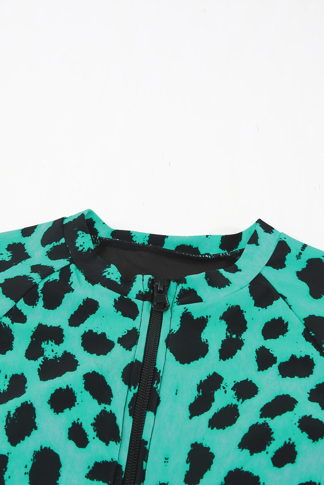 Leopard Print Zipper Cut-Out Swimsuit