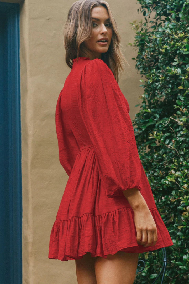 Ruffle Hem Mini Dress