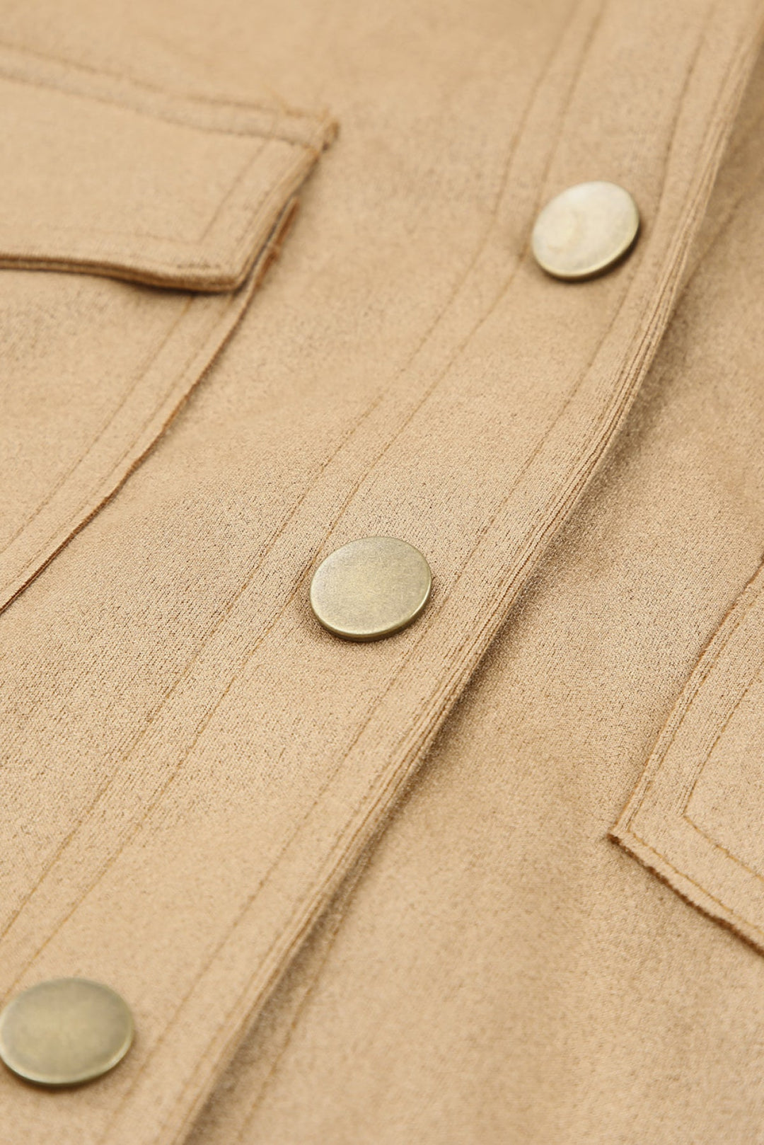Khaki Snap Suede Jacket