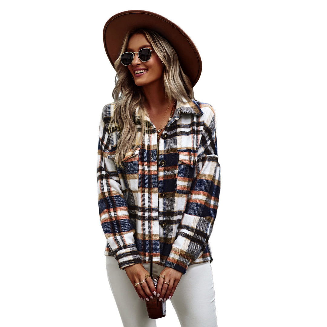 Long Sleeve Plaid Jacket