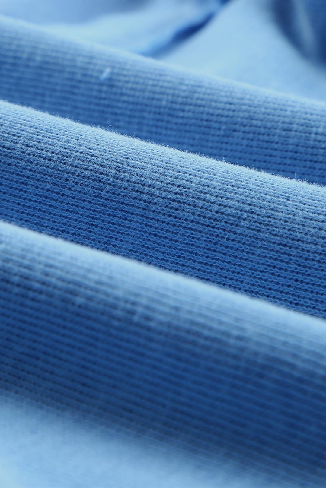 Sky Blue Solid Patchwork Trim Hoodie