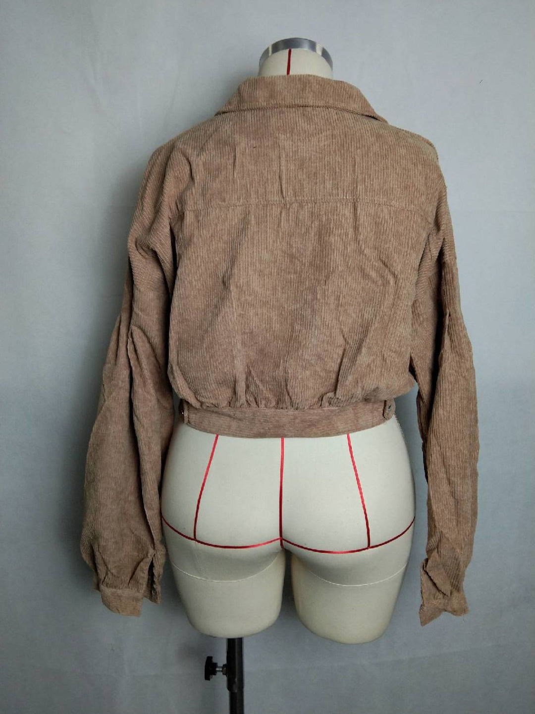 Casual Balloon Long-Sleeved Corduroy Jacket