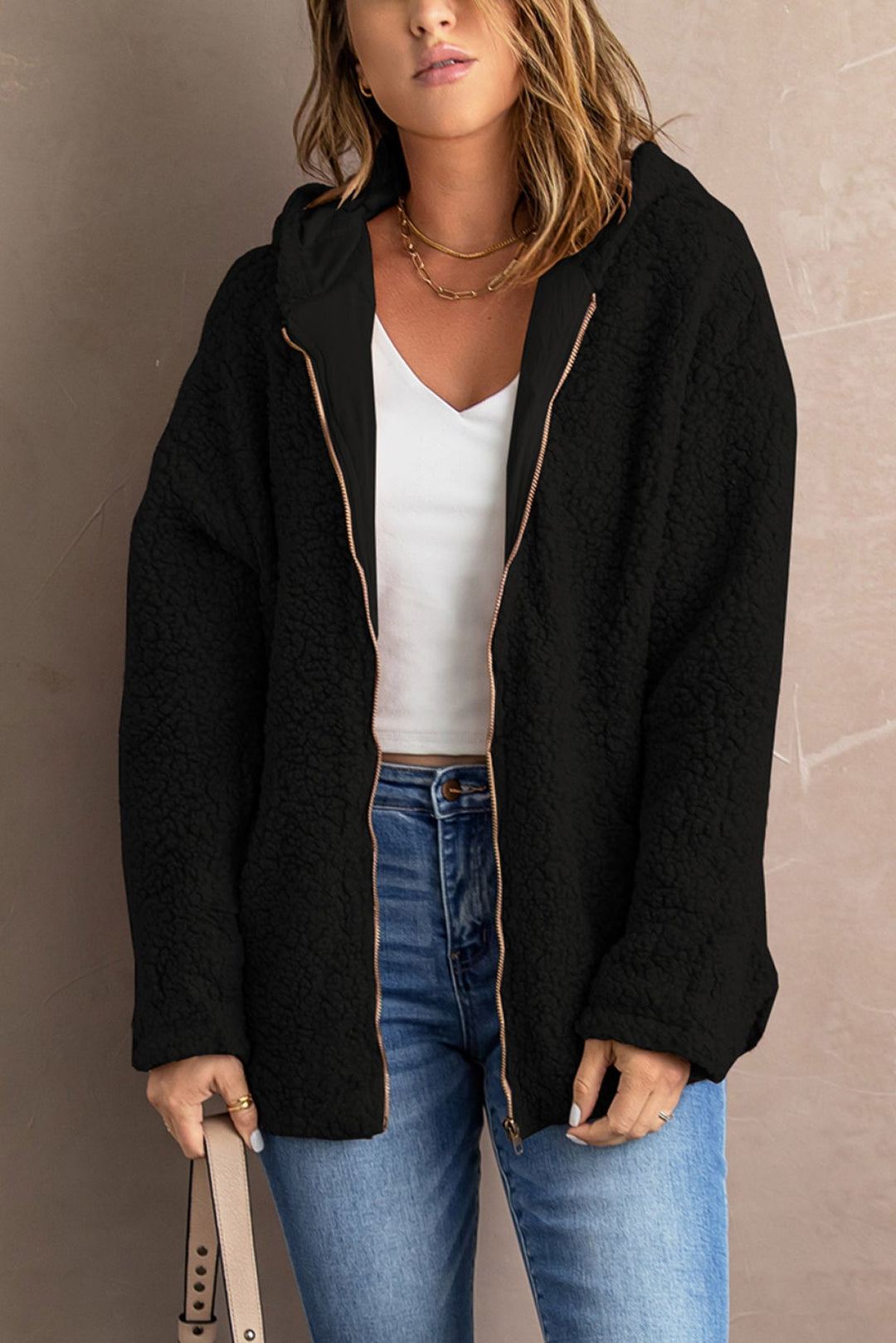Zip Up Hooded Coat