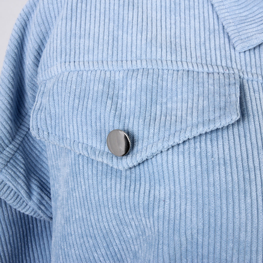 Casual Balloon Long-Sleeved Corduroy Jacket