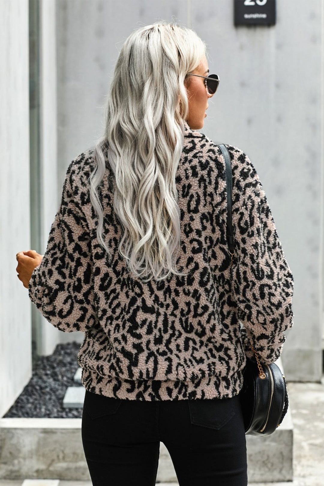 Leopard Print Sherpa Jacket Coat