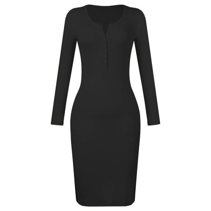 Button-Up Slit Bodycon Dress