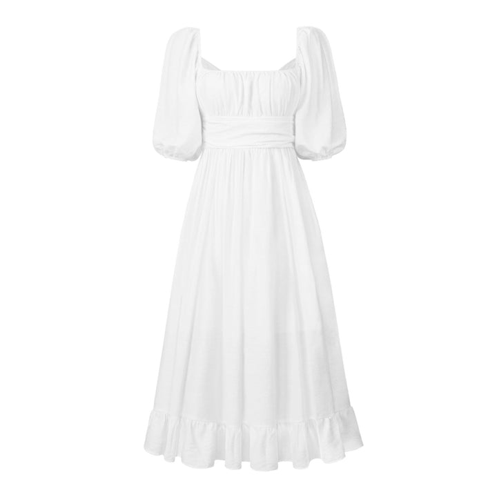 Puff Sleeve Pleated Dress