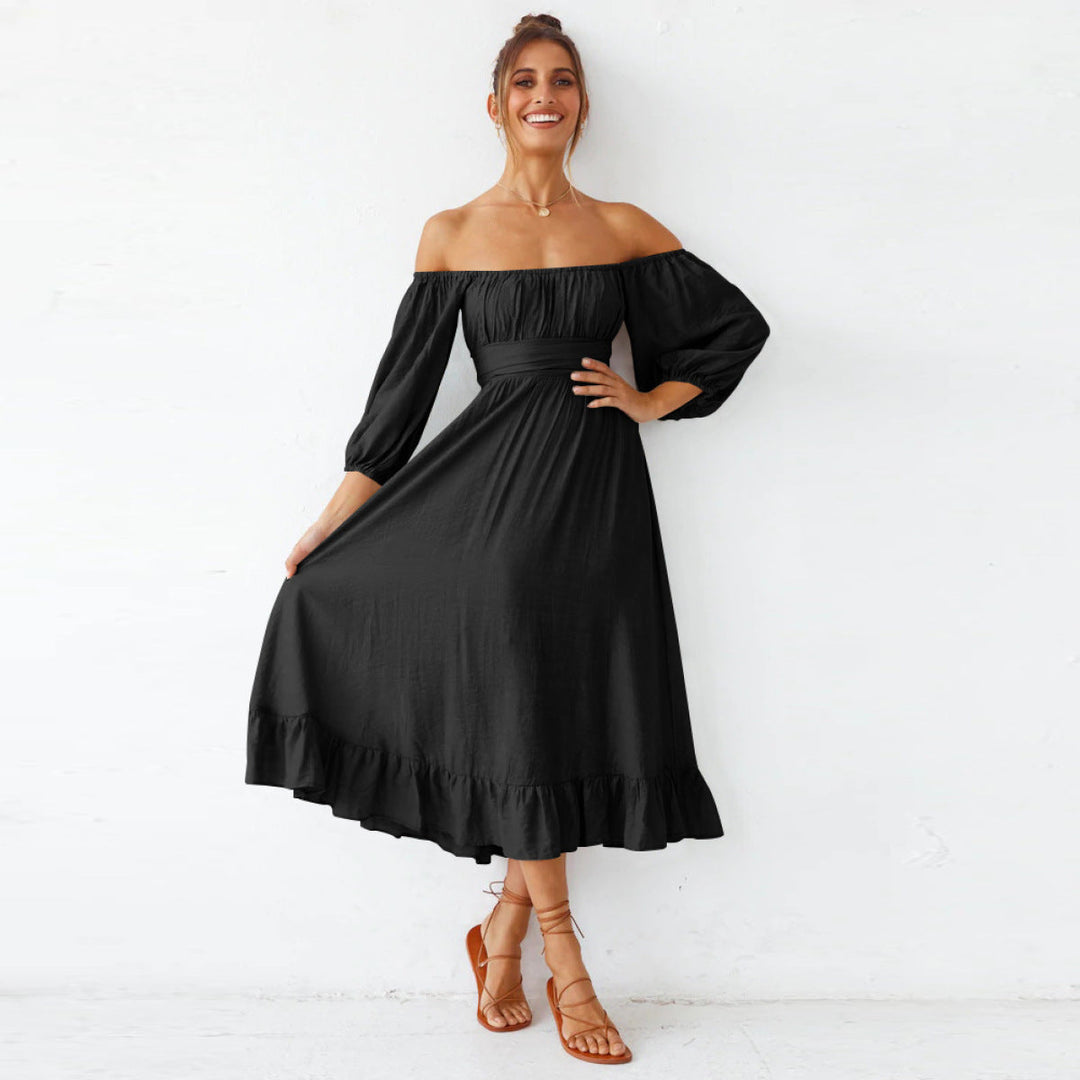Puff Sleeve Pleated Dress