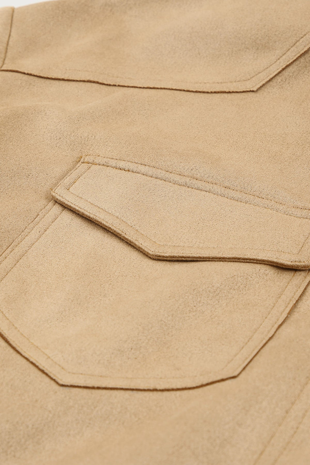 Khaki Snap Suede Jacket