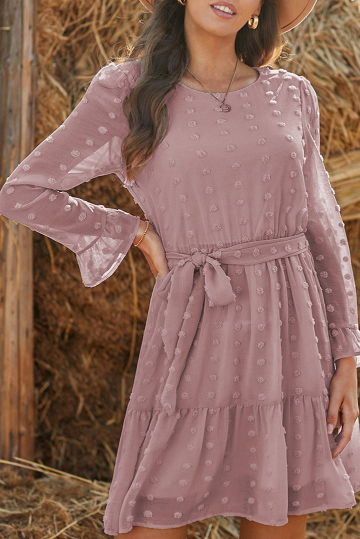 Fuzzy Ruffled Dress - Mini Dress