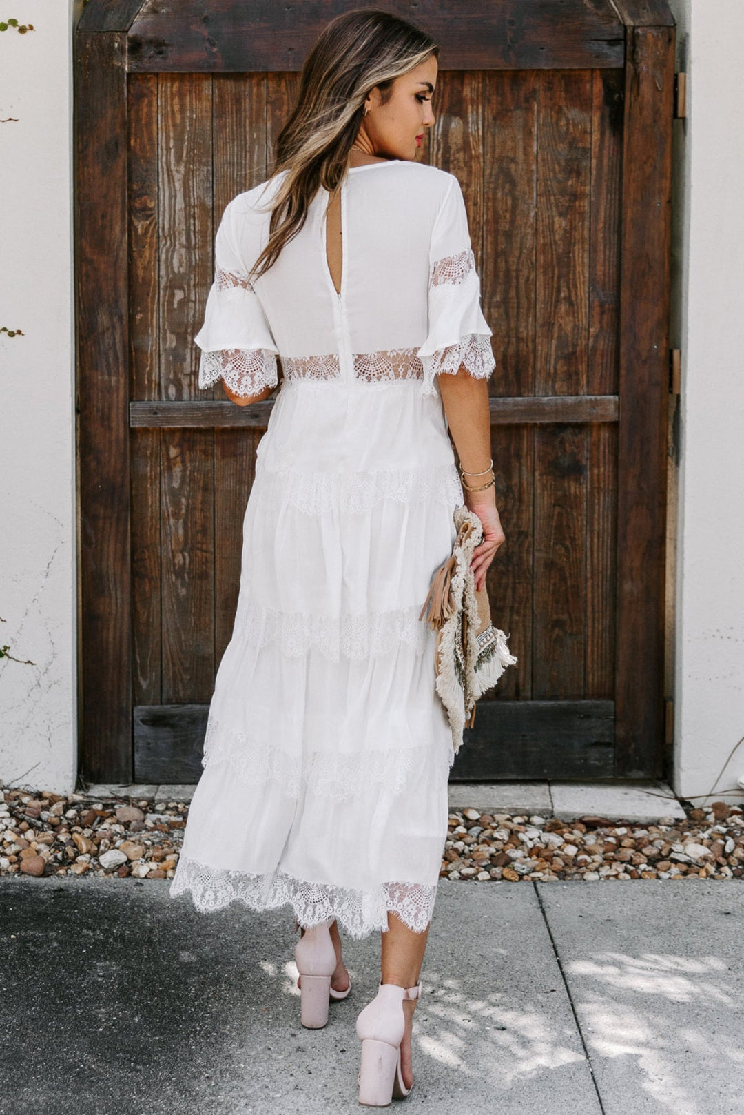 Swiss Dot Layered Dress - Long Dress