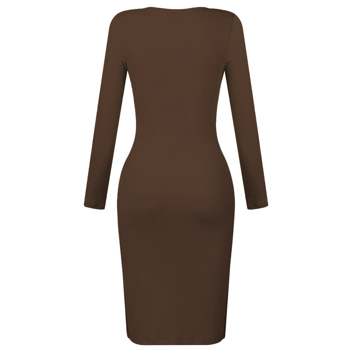 Button-Up Slit Bodycon Dress