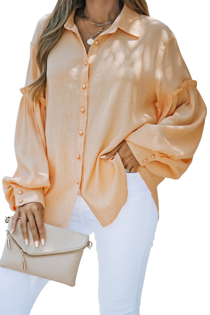 Ruffled Patchwork Loose Shirt