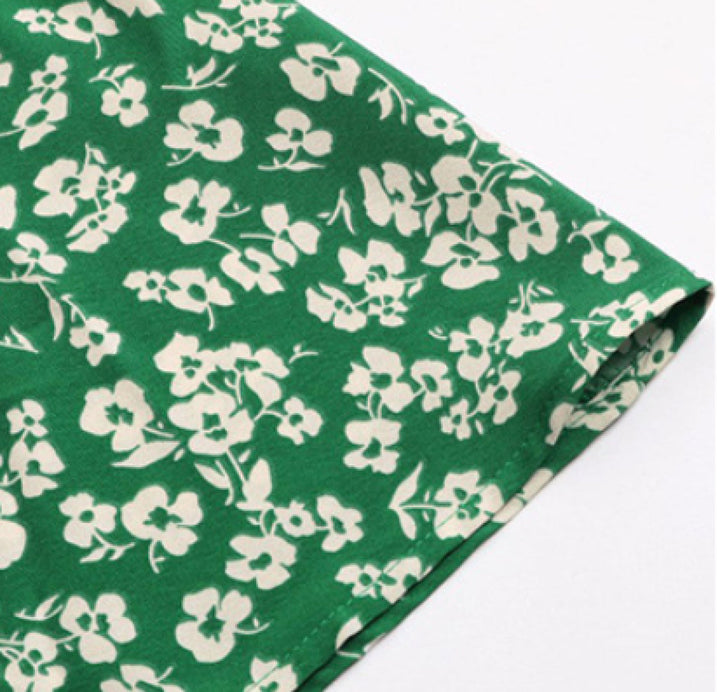 Ditsy Floral Surplice Tie Waist Dress