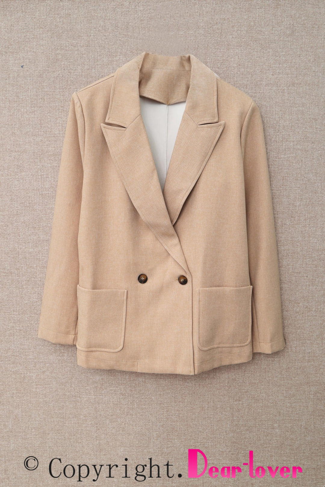 Buttoned Lapel Collar Blazer