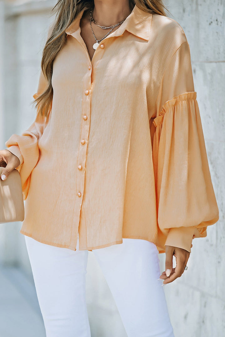 Ruffled Patchwork Loose Shirt