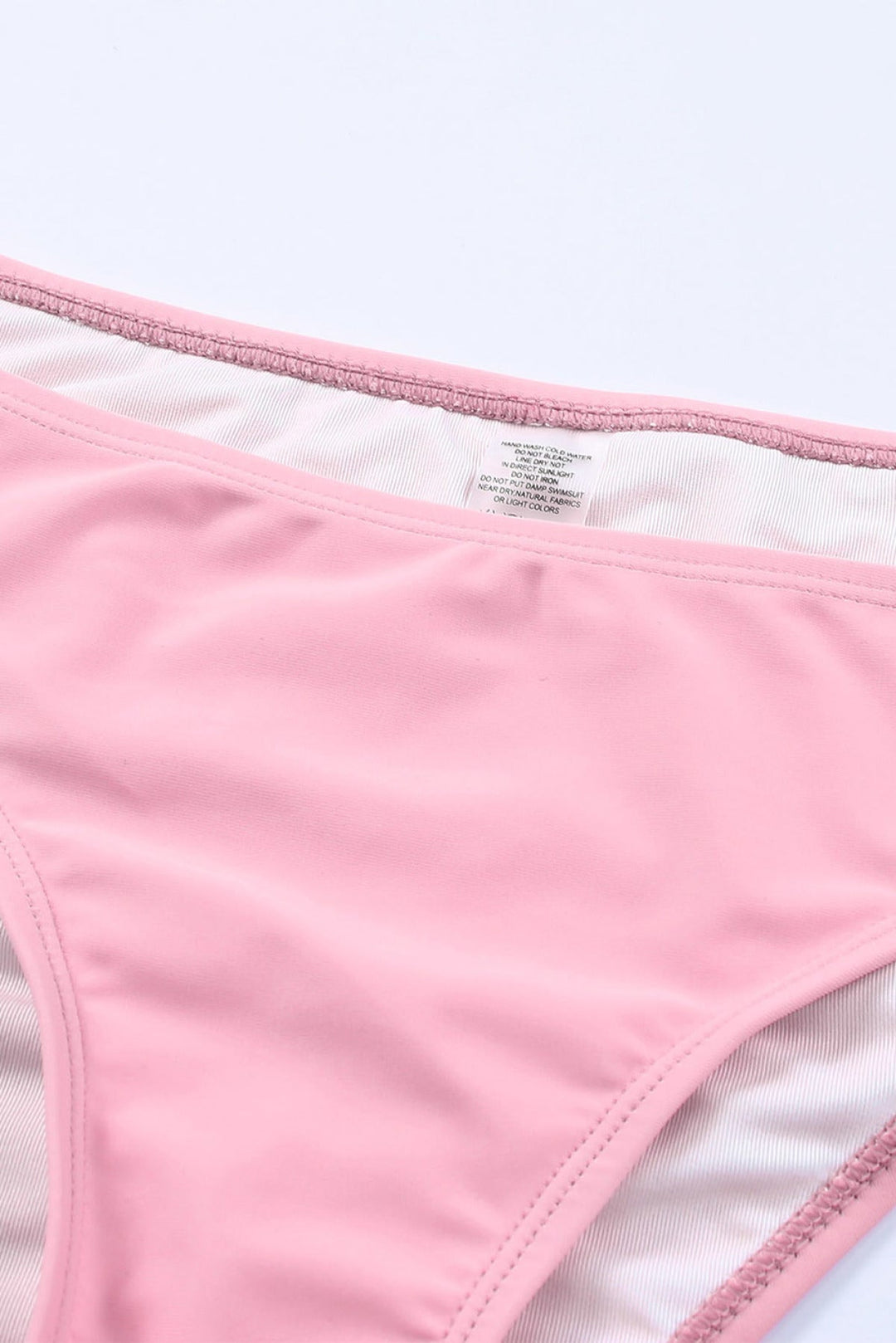 2Pcs Ruched Bikini Solid Swimsuit