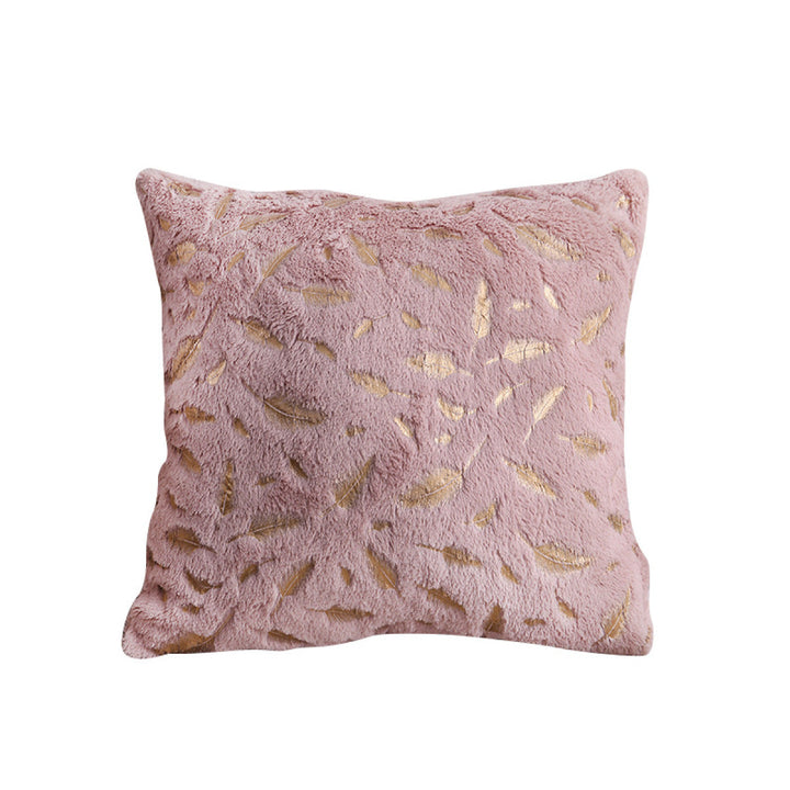 Double Sided Feather Gold Stamping Plush Pillowcases Without Filler