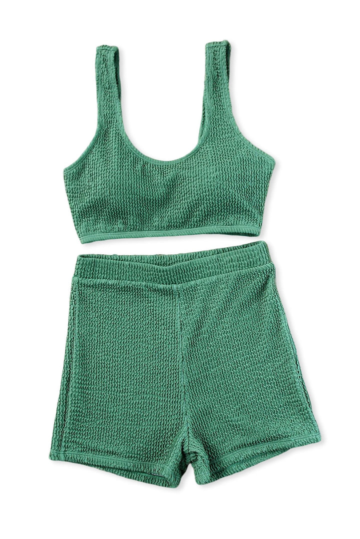 Active Textured Sports Bra & Shorts Set