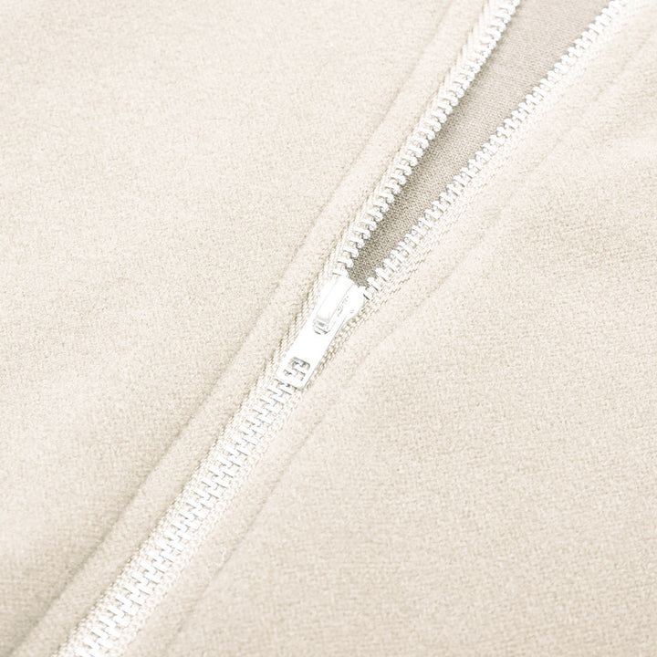 Solid Long Sleeve Zipper Up Hooded Mini Dress