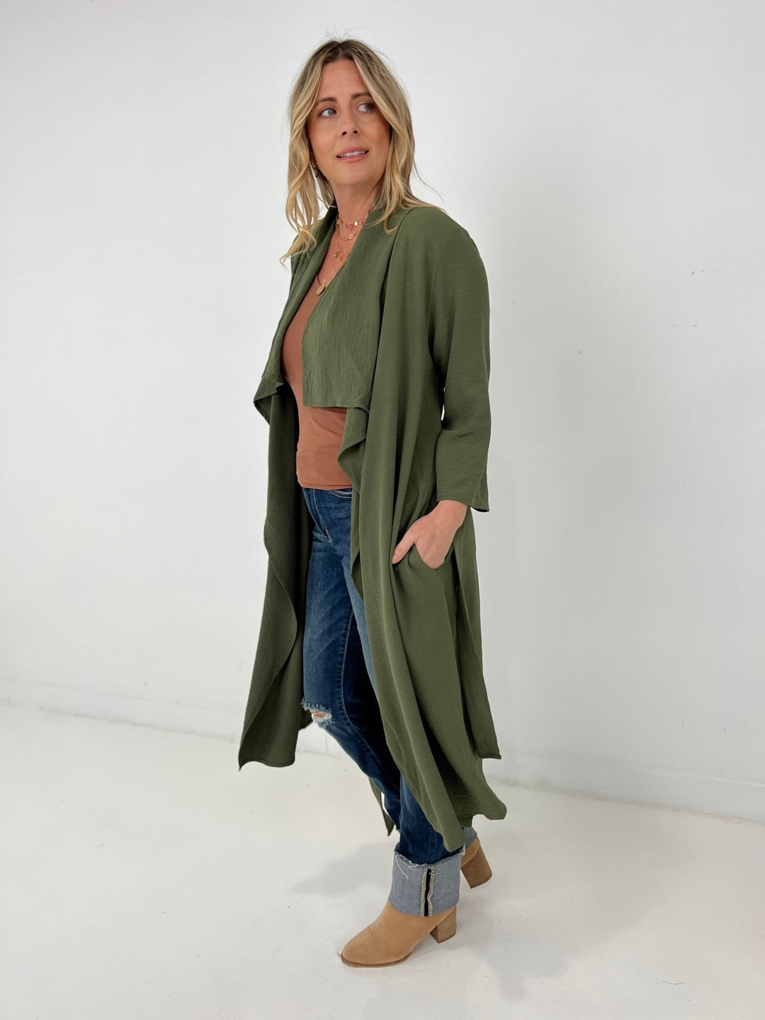 Draped Front  Jacket